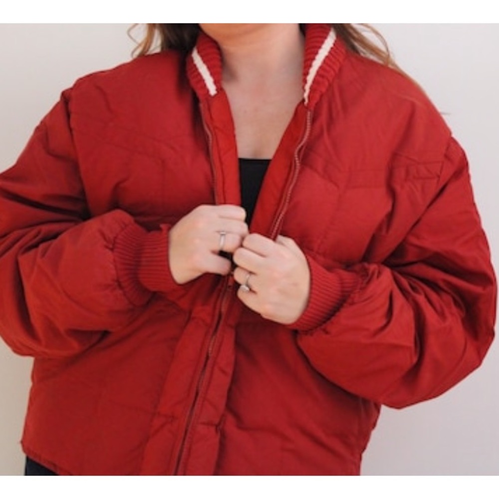 Vintage Goosedown Puffer Woolrich Coat Red